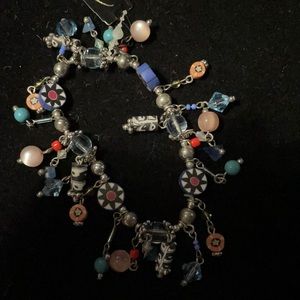 Silver multicolor charm bracelet